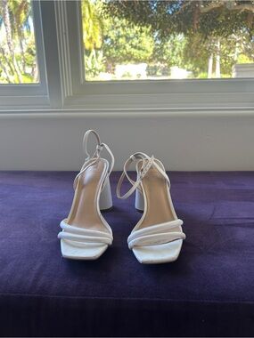 Sam Edelman White Strappy Block Heel